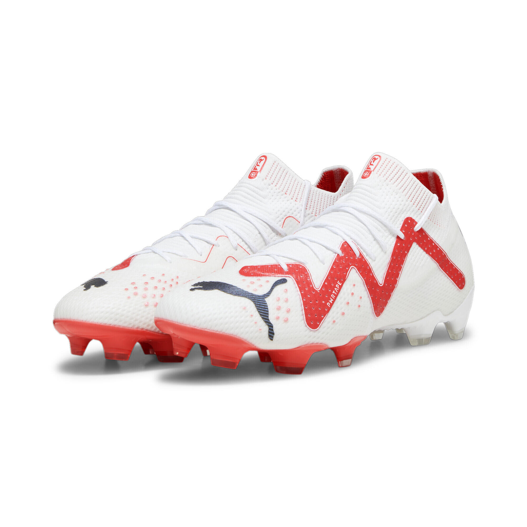 Puma - Chaussures De Football Future Ultimate Fg/ag Puma White Black Fire Orchid Red - Chaussures De Football - Blanc|noir|rouge - Decathlon