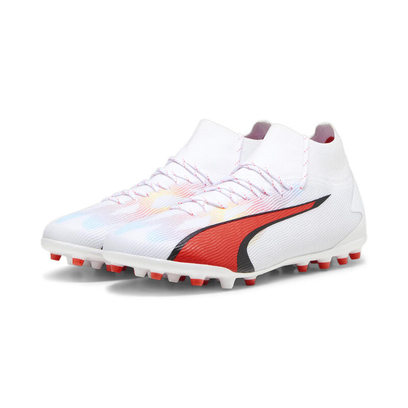 Botas de fútbol ULTRA PRO MG Hombre PUMA White Black Fire Orchid Red