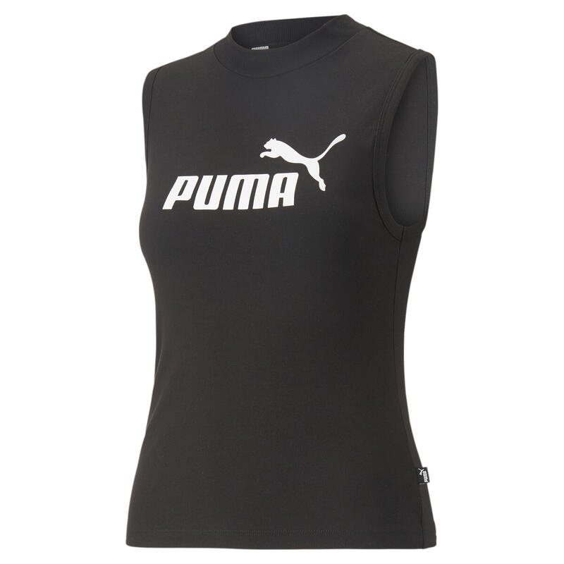 Essentials Slim Logo tanktop voor dames PUMA Black