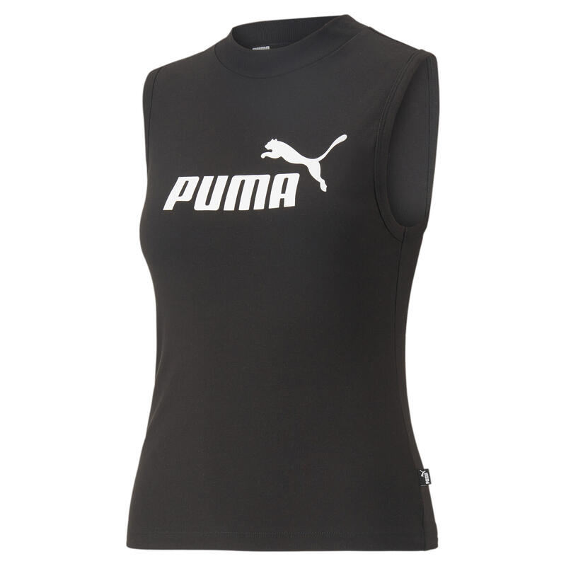 Tank top con logo aderente Essentials da donna PUMA Black