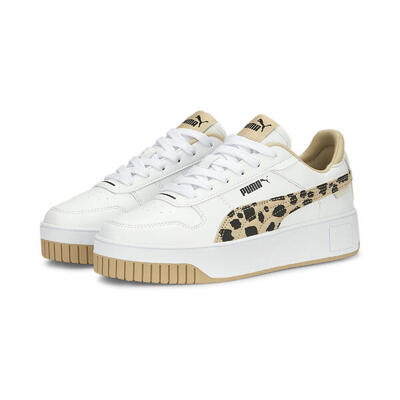 Carina street animal sneakers voor dames puma white granola black beige