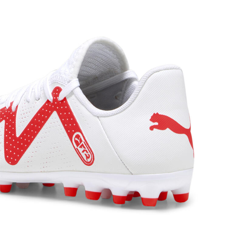 Botas de fútbol Niños FUTURE PLAY MG PUMA White Fire Orchid Red