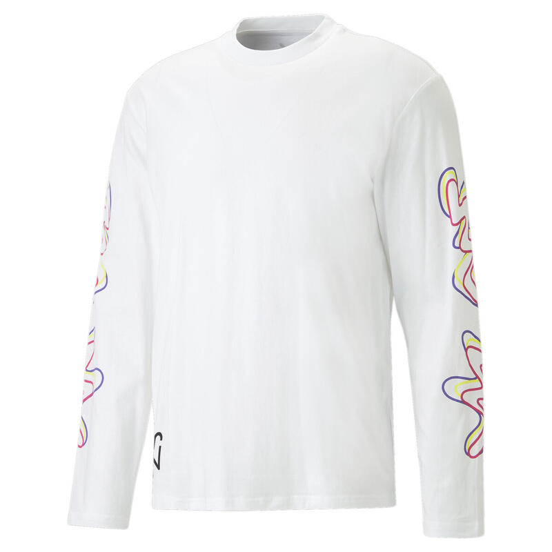 Neymar Jr Creativity T-shirt met lange mouwen voor heren PUMA White Fluo Yellow