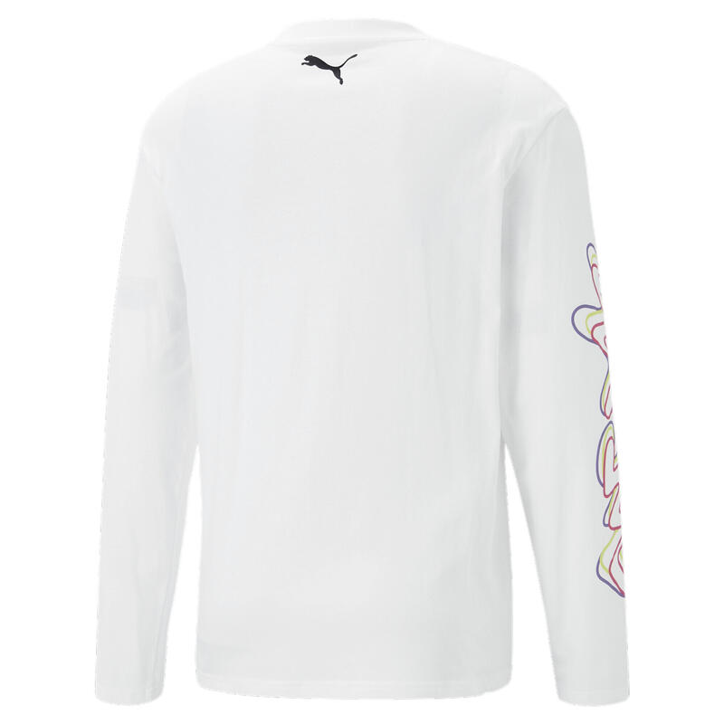 Neymar Jr Creativity T-shirt met lange mouwen voor heren PUMA White Fluo Yellow