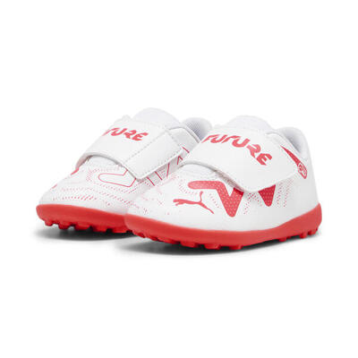 Botas de fútbol FUTURE PLAY TT Niños pequeños PUMA White Fire Orchid Red