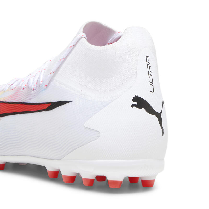 Botas de fútbol ULTRA PRO MG Hombre PUMA White Black Fire Orchid Red