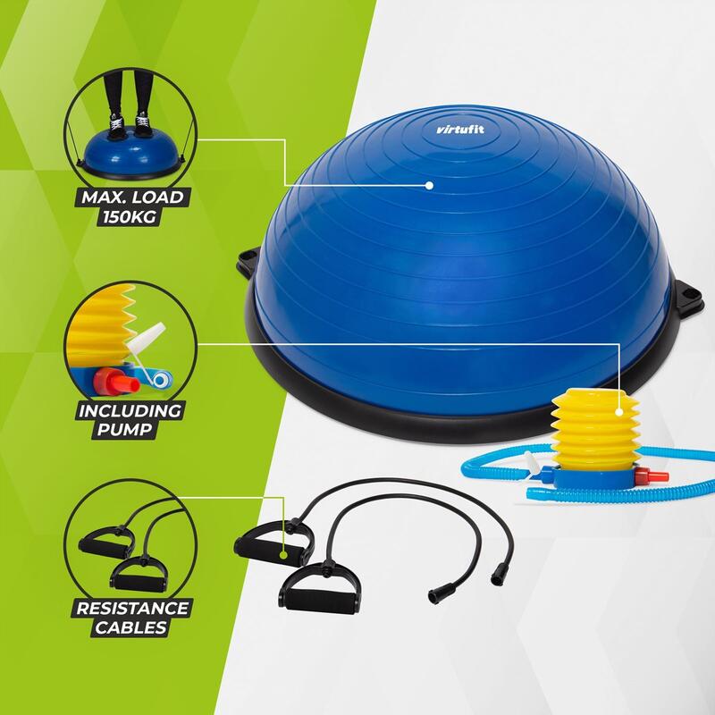 Balance Trainer Pro - Ballon d'équilibre - avec élastiques de fitness et pompe