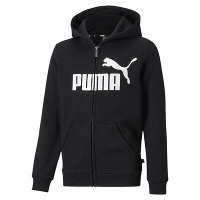 Essentials big logo hoodie met rits voor jongeren puma black