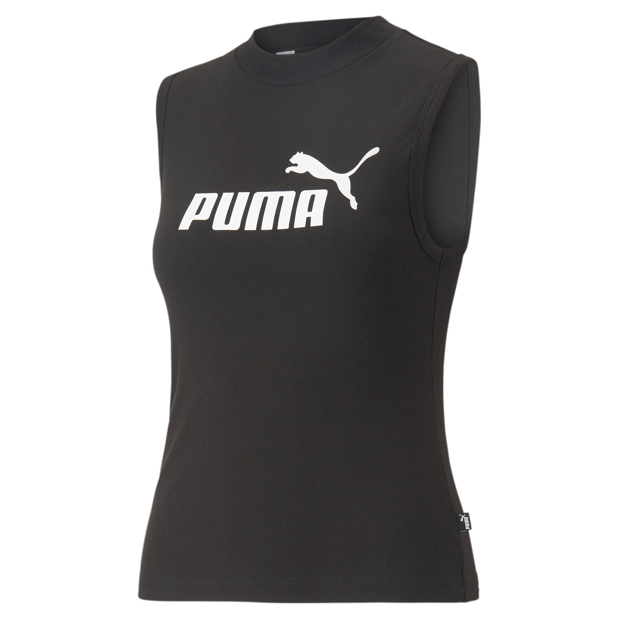 PUMA Tank top con logo aderente Essentials da donna PUMA Black