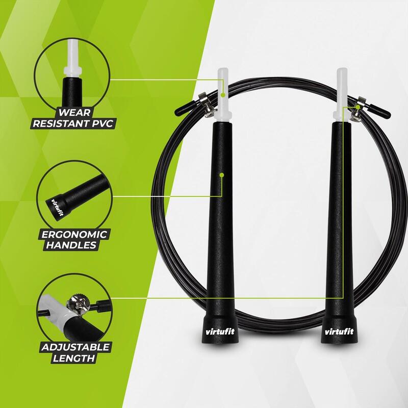 Speedrope - Corde à Sauter - Ajustable - Noir