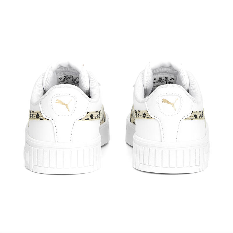 Zapatillas Niña Carina 2.0 Animal PUMA White Granola Black Gold Beige