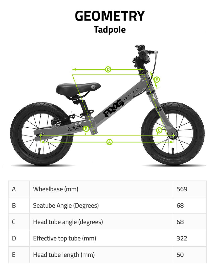 Tadpole 12 Inch Lightweight Kids Balance Bike For 2-3 Years - Green 6/6