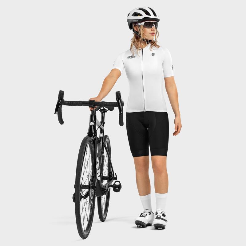 Damen Radsport biologisch abbaubares radtrikot Race High Road SIROKO Weiß