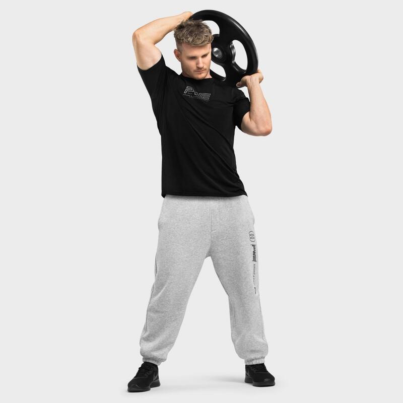 Camiseta de manga corta hombre fitness PWE Dare SIROKO Negro