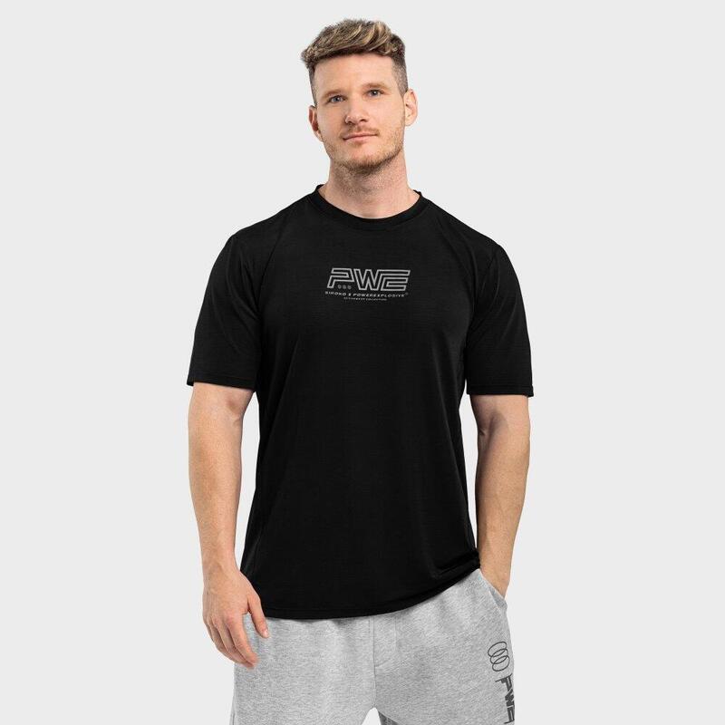 Camiseta de manga corta hombre fitness PWE Dare SIROKO Negro