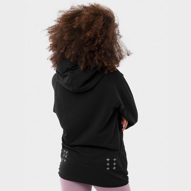 Sweat à capuche fitness femme Black Square-W Noir