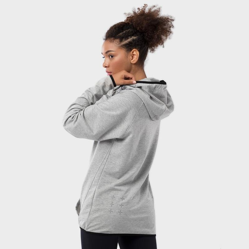 Sweat à capuche fitness femme Challenger-W Gris Nacré