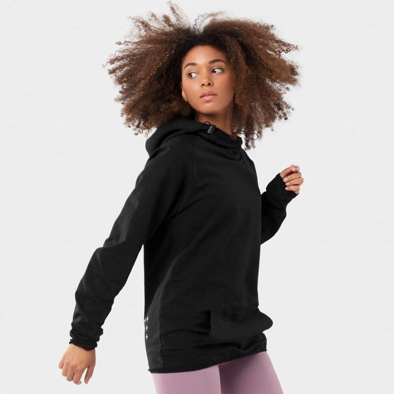 Sweat à capuche fitness femme Black Square-W Noir