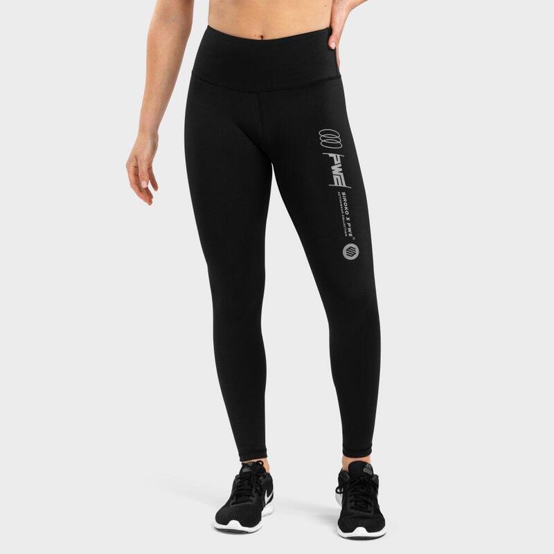 Leggings mid-rise da allenamento Fitness Donna PWE Impulse SIROKO Nero