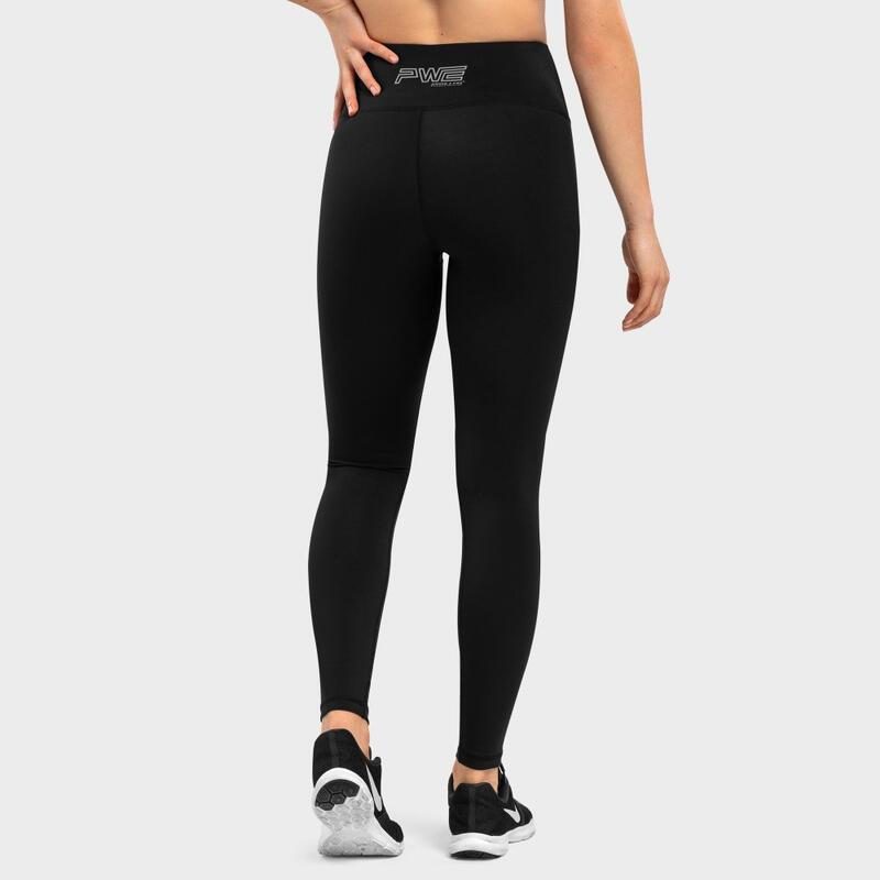 Mallas leggings deportivas de talle medio fitness Mujer PWE Impulse SIROKO Negro
