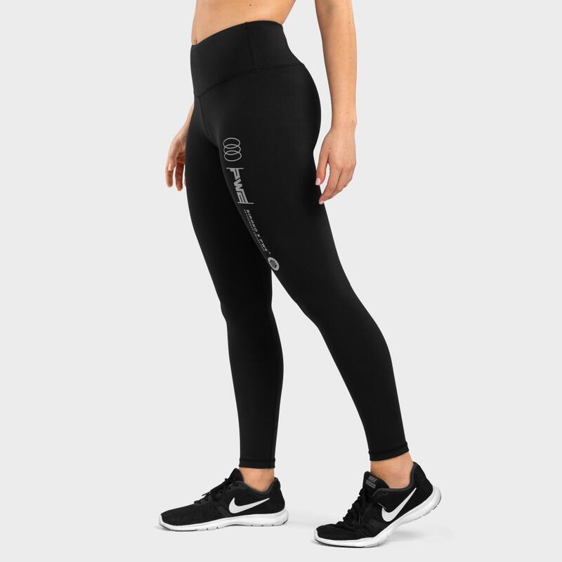 Leggings sport taille mi-haute Fitness Femme PWE Impulse Noir