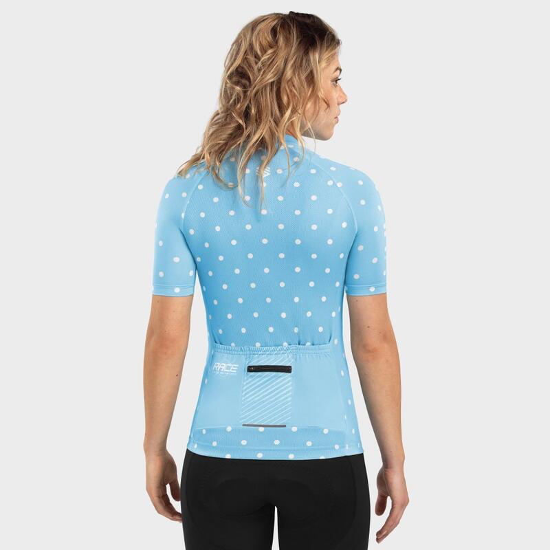 Maillot biodegradable mujer ciclismo Race Dots SIROKO Azul