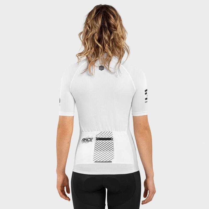 Maillot biodegradable mujer ciclismo Race High Road SIROKO Blanco