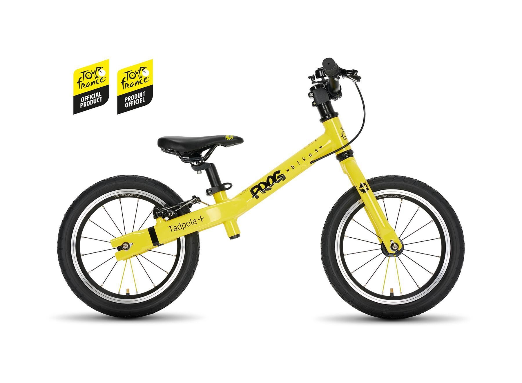 FROG BIKES Tadpole Plus 14 Inch Lightweight Kids Balance Bike For 3-4 Years - TdF Yellow