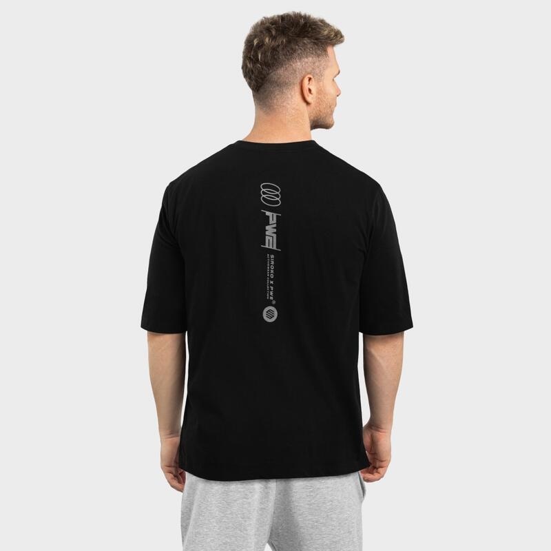 Heren Fitness oversized t-shirt PWE Trust SIROKO Zwart