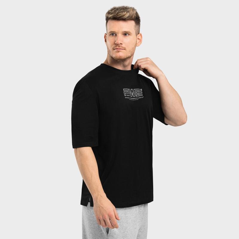 Camiseta oversize hombre fitness PWE Trust SIROKO Negro