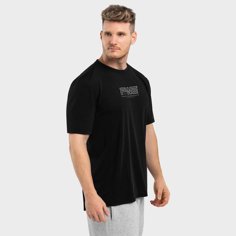 Camiseta de manga corta hombre fitness PWE Dare SIROKO Negro