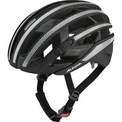 Olympische Sportbekleidung Alpina Rennhelm Ravel Reflex 55-59 Schwarz Glänzend