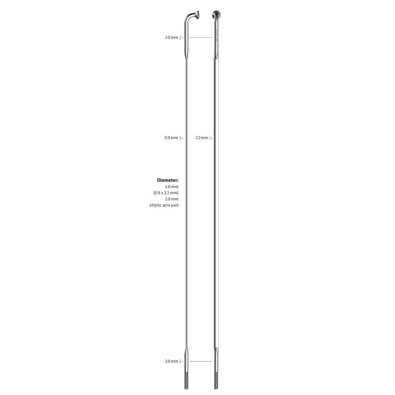 Sapim Spaak 14-290 CX-Ray plat zilver met nippel (20st)