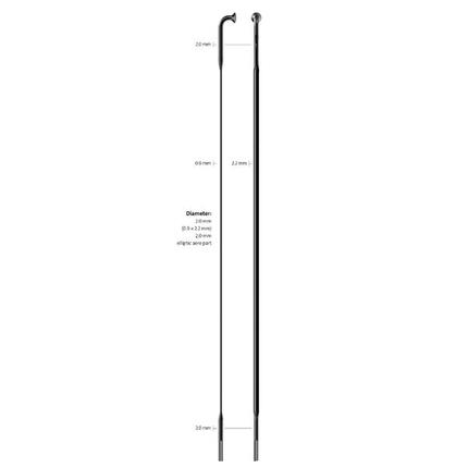 Sapim Spaak 14-242 CX-Ray plat zwart met nippel (20st)