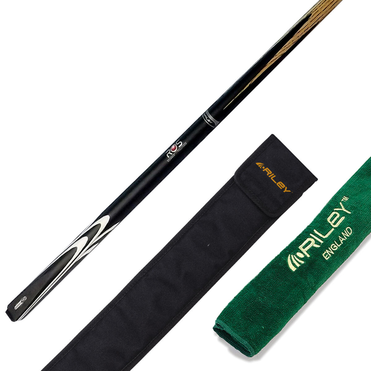 Riley Ronnie O'Sullivan 2 Piece Ash Snooker Cue with soft cue case 1/7