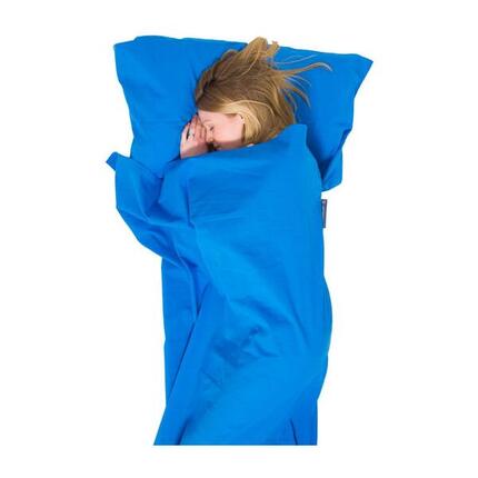 Drap de duvet Lifeventure coton 100% bleu 220x90 cm anti-odeurs avec housse