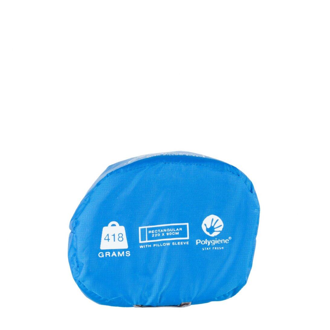 Drap de duvet Lifeventure coton 100% bleu 220x90 cm anti-odeurs avec housse 3/4