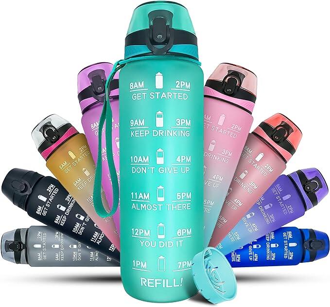 K-MART  Sports Water Bottle with Motivational Time Marker 1/4