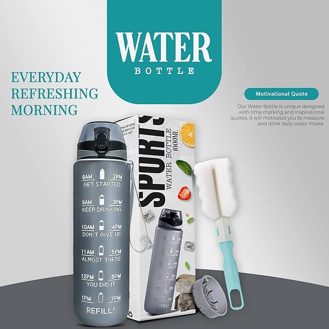 K-MART Sports Water Bottle with Motivational Time Marker 2/4