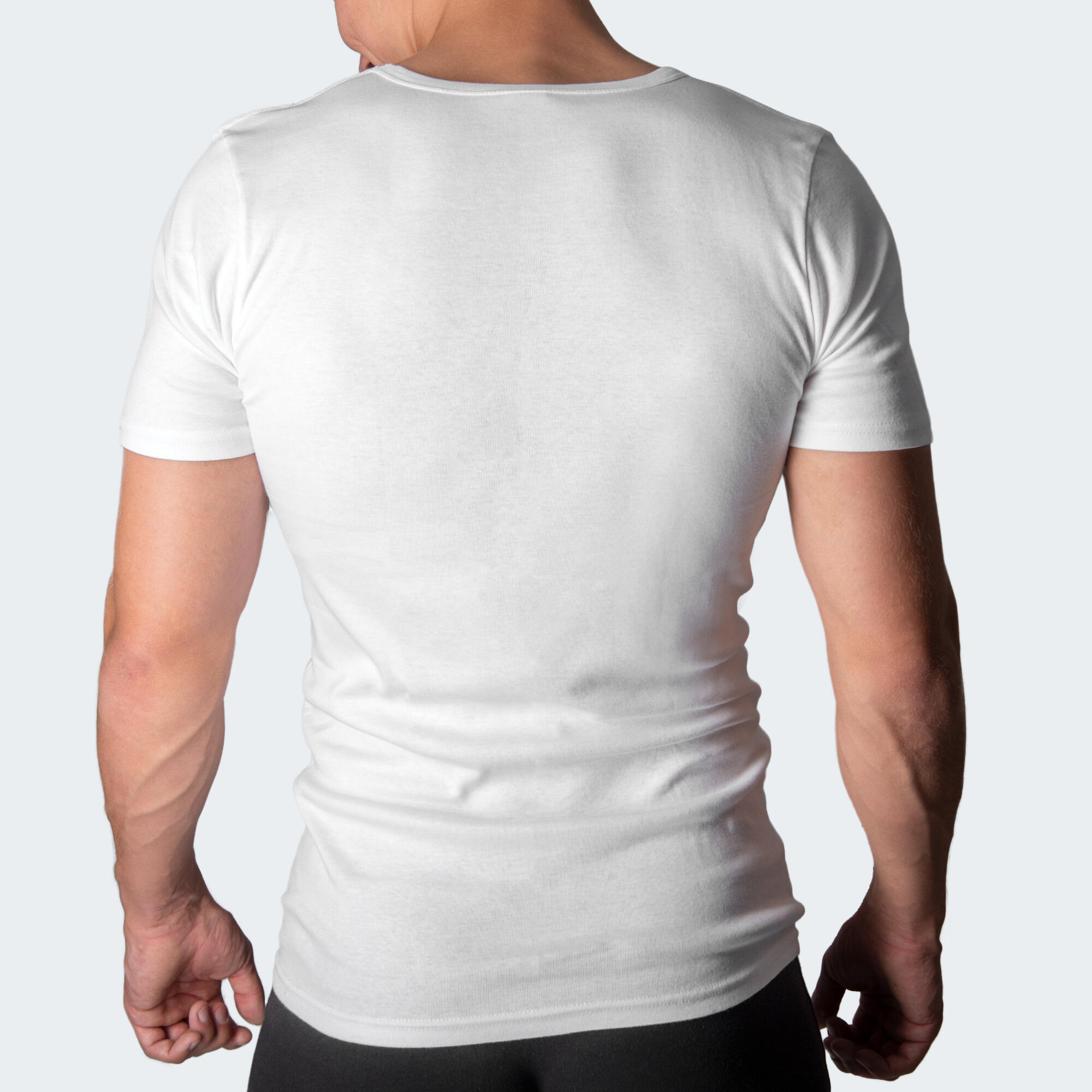 Maillot de corps col V | Homme | T-shirt sans coutures | Set de 2 | Blanc 3/6