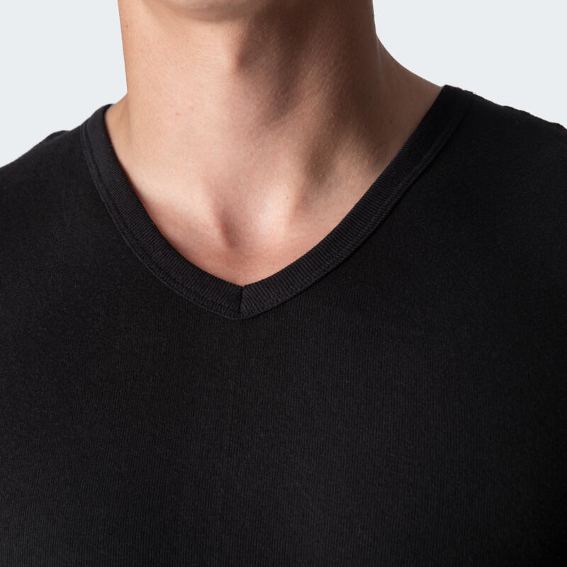 Conjunto de 2 coletes para homem | T-shirt com decote em V para homem | Preto