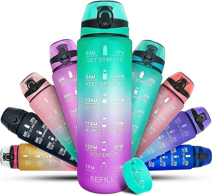 K-MART K-MART Water  1L Sports Water Bottle with Motivational Time Marker