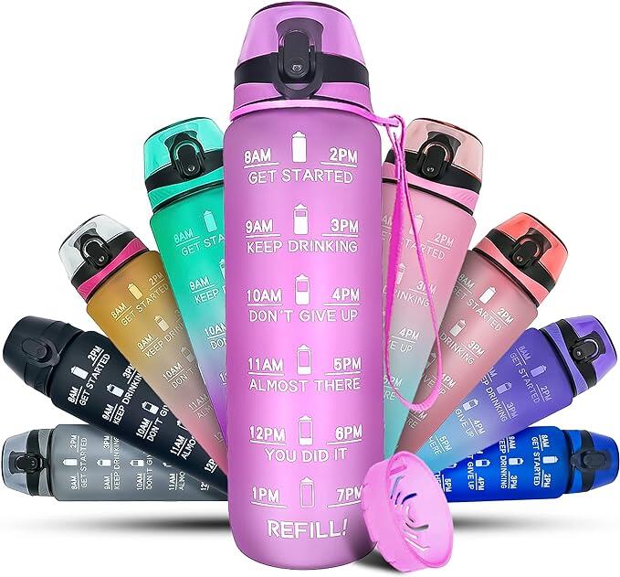 K-mart Sports Water Bottle with Motivational Time Marker 1/4