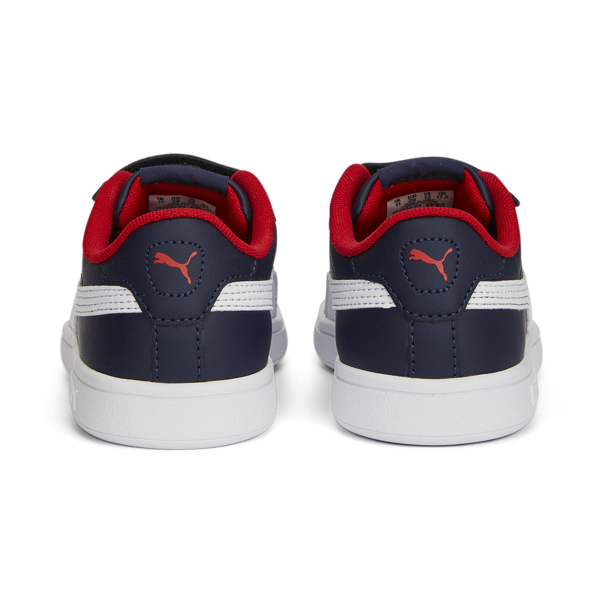 Smash 3.0 leren V sneakers voor kinderen PUMA Navy White For All Time Red Blue 4/7