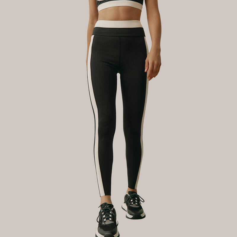 Conjunto sportivo Top+Legging Tao&Yinyang Bicolore da donna Black Limba