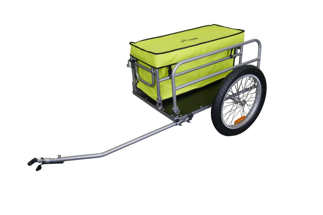 Remorque de plage vélo en aluminium avec rack de surf. 2/6