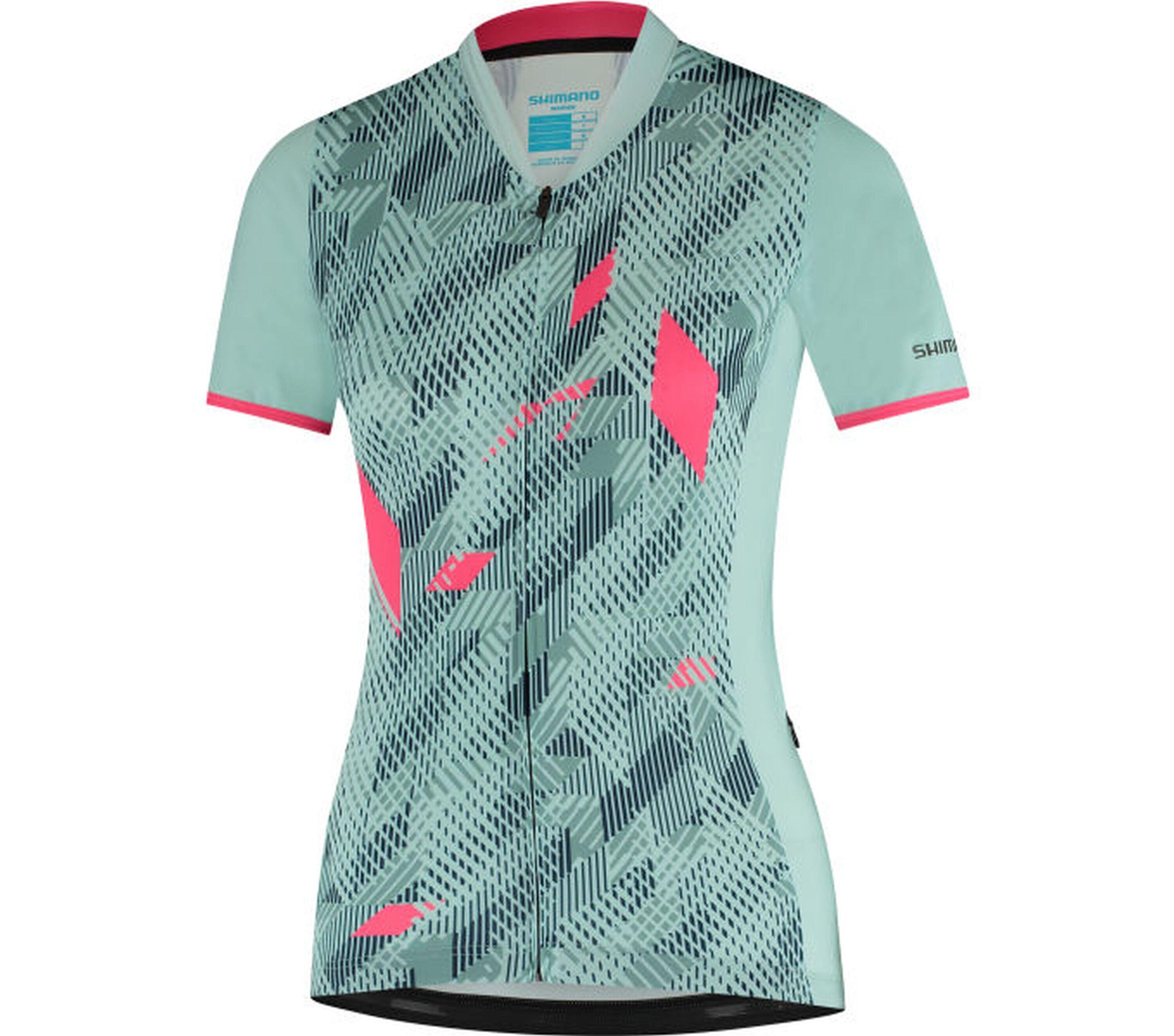 W's SAGAMI Short Sleeve Zip Jersey, Gray/Mint 1/1
