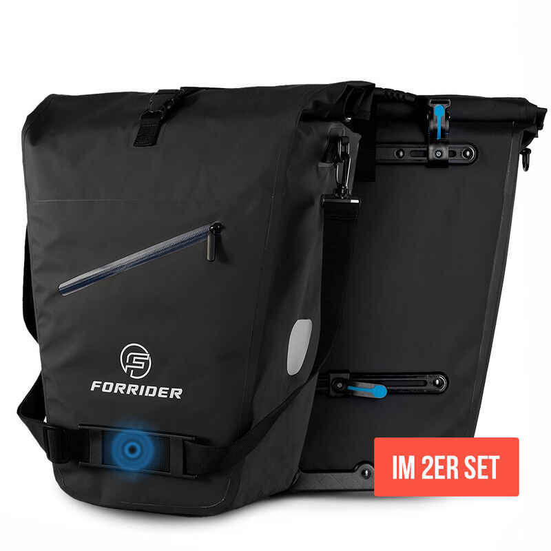 Fahrradtasche Magnet 2x27L-Wasserdichte Gepäckträgertasche mit Schultergurt