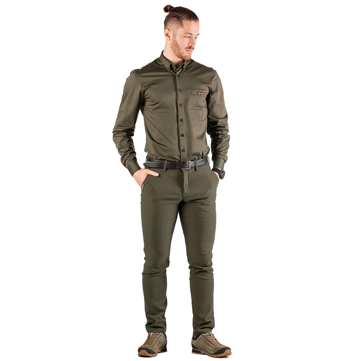 La chemise Porto Green slim pour homme est de coupe classique 4/5