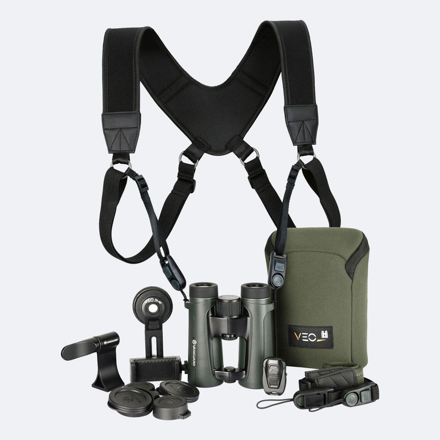 Vanguard - Pack Jumelles De Randonnée - Veo Hd Iv 10x42 Avec Harnais Et Kit Digiscopie - Jumelles - Vert - 10x42 - Decathlon